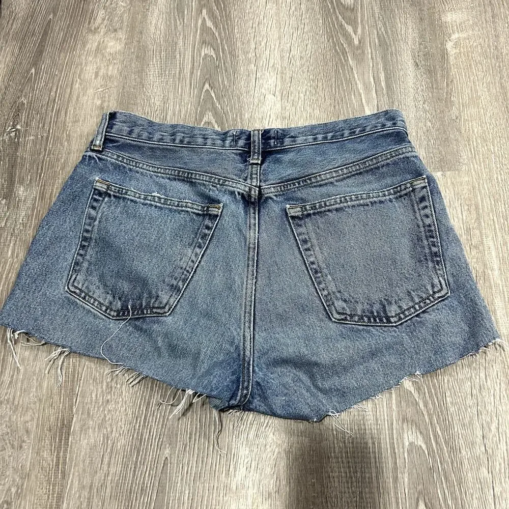 AGOLDE Parker Skywave Blue Long Denim Jean Shorts Size 26